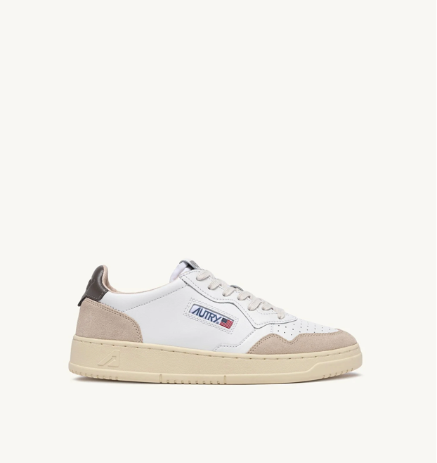 Baskets Medalist Low en Daim et Cuir - Blanc et Morel