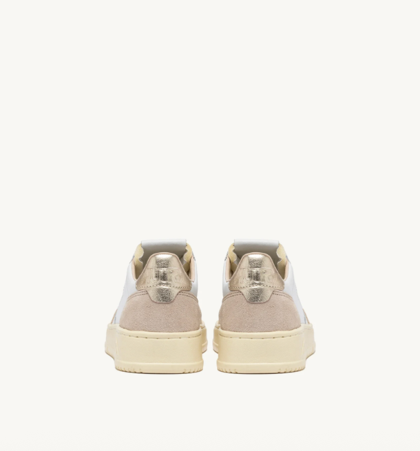 Baskets Medalist Low en Cuir et Daim - Blanc et Or