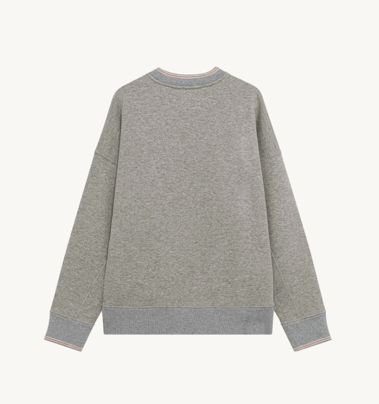 Sweatshirt College à Carreaux - Gris