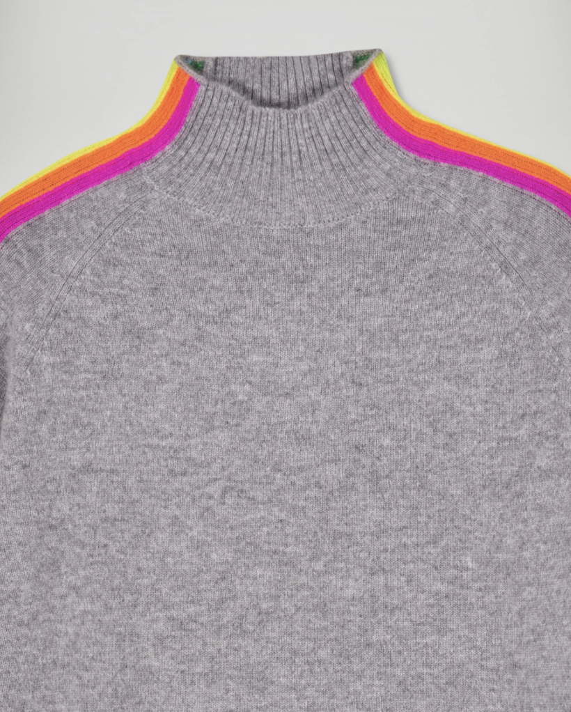 Pull Col Montant - Gris Chiné Foncé