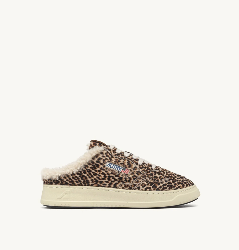 Baskets Medalist Mule Effet Poney- Léopard et Shearling