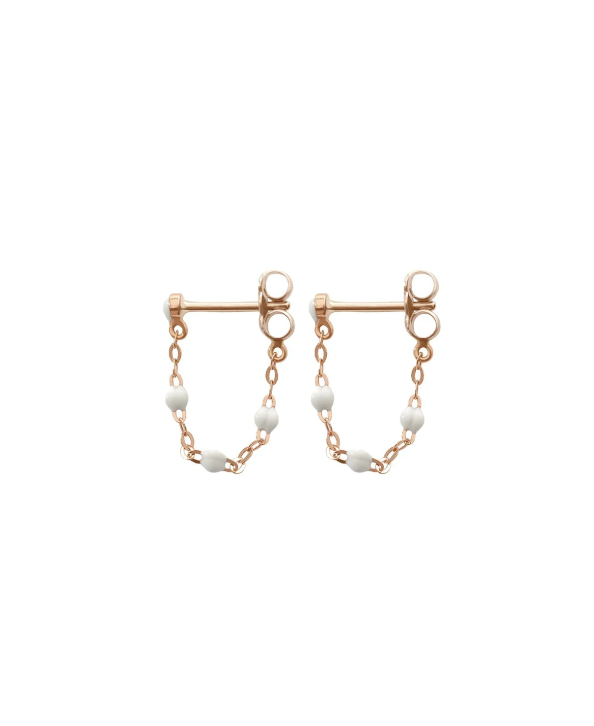 Boucles d'Oreilles Classique Gigi Or Rose - Blanc
