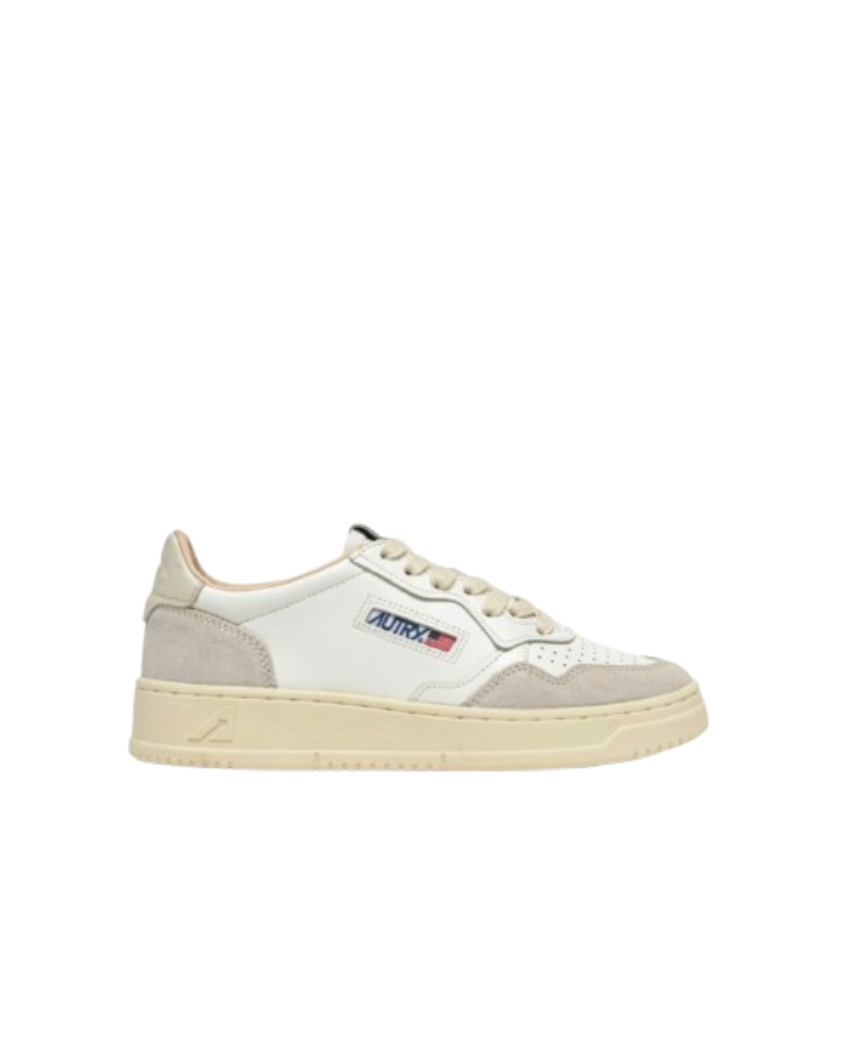 Baskets Medalist Low en Cuir et Daim - Blanc et Pelican