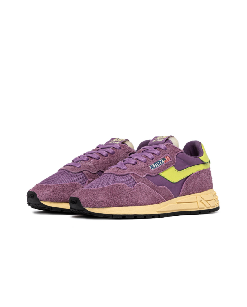 Baskets Reelwind Low en Daim et Cuir - Violet et Vert Pomme
