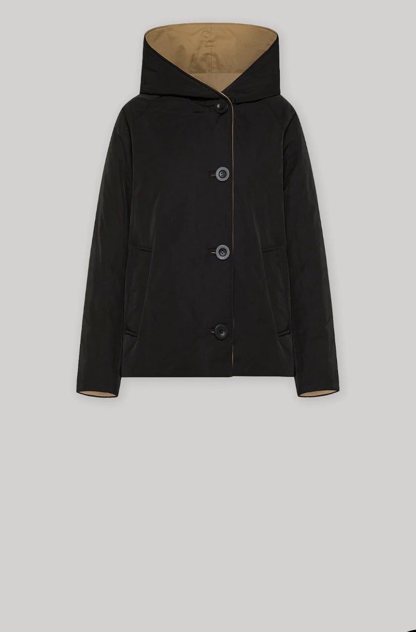 Doudoune Courte en Nylon Réversible - Noir et Camel