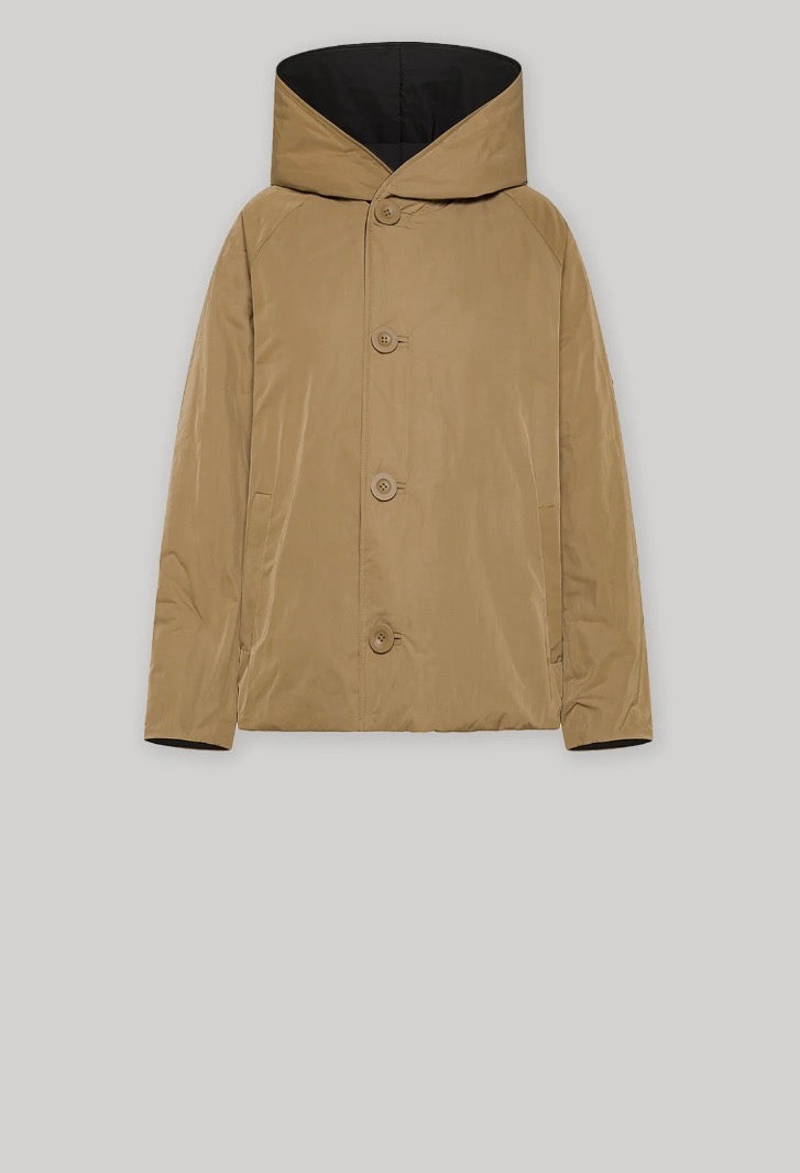 Doudoune Courte en Nylon Réversible - Noir et Camel