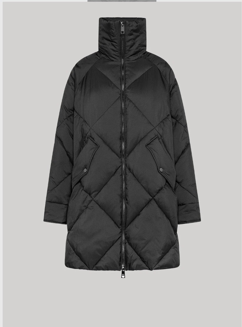 Doudoune Longue en Nylon Réversible - Noir