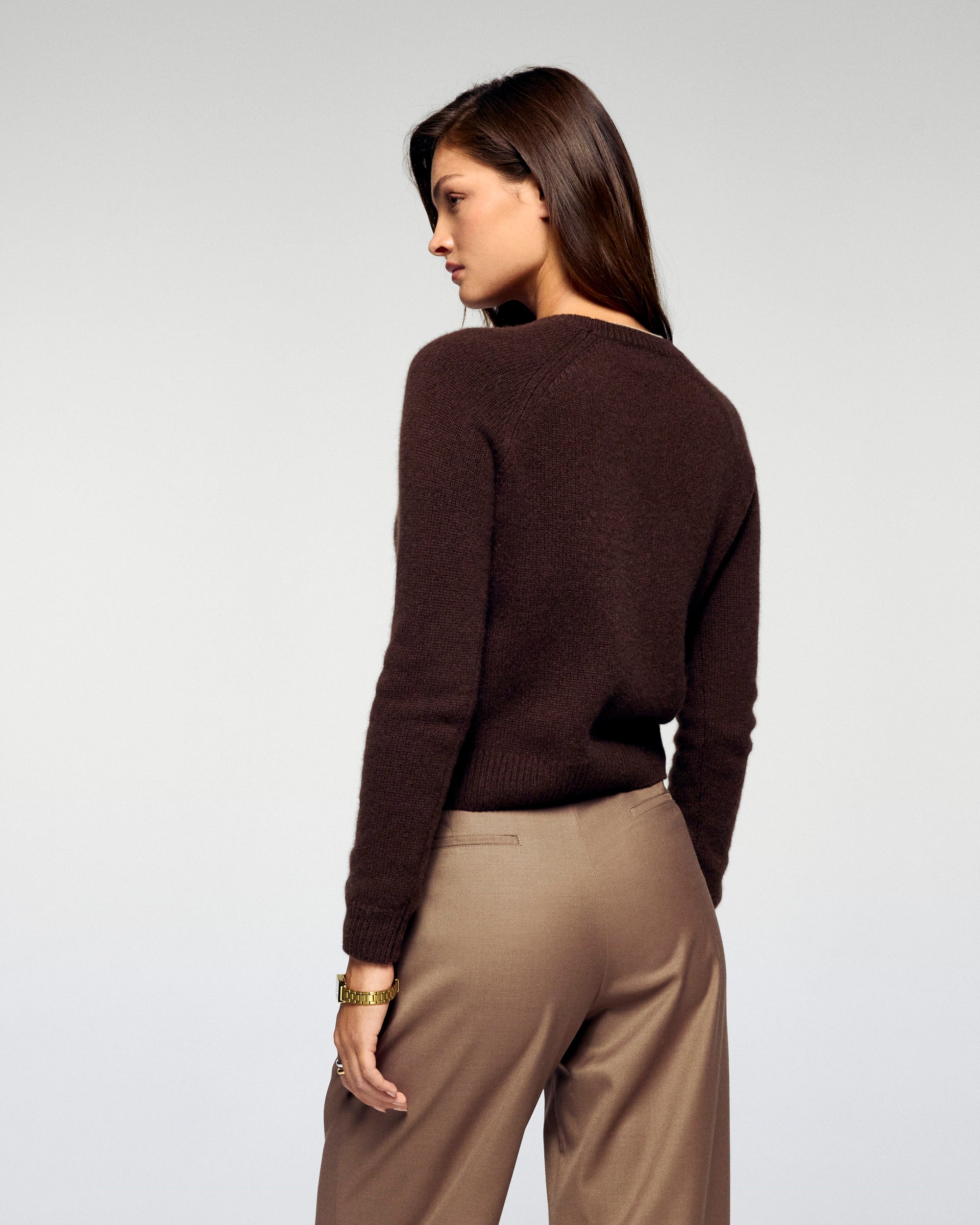 Pull Col Rond - Chocolat