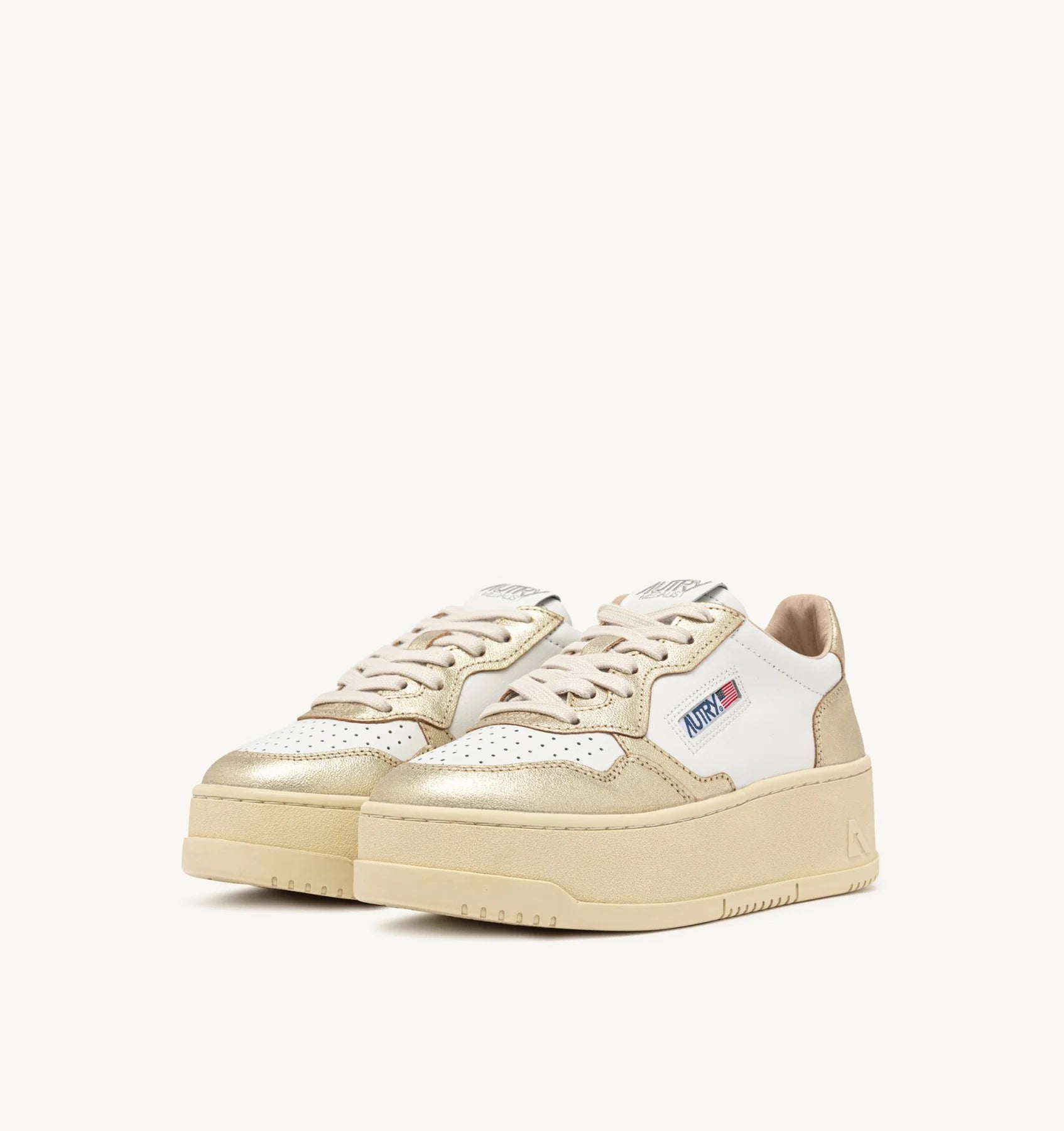 Baskets Medalist Platform en Cuir et Platine Métallisé - Or