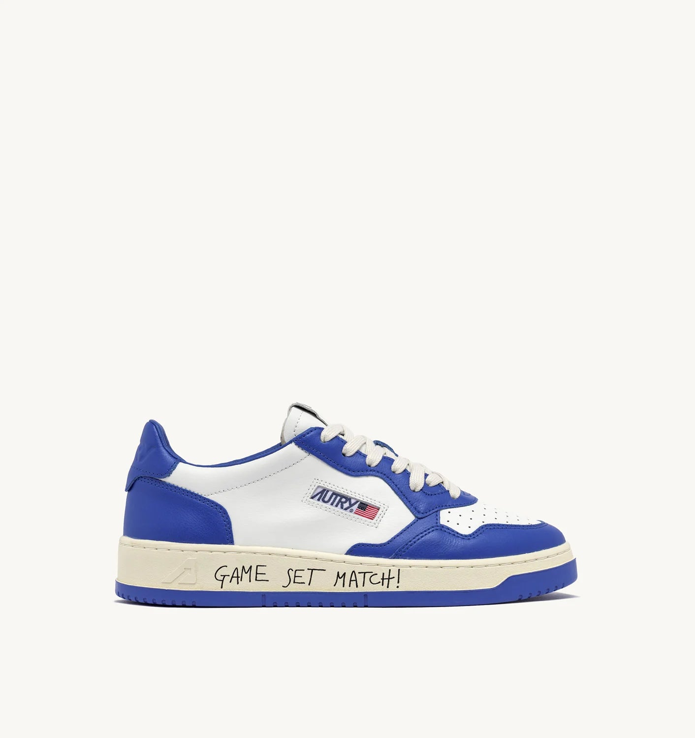 Baskets Medalist Low En Cuir avec Lettering - Bleu