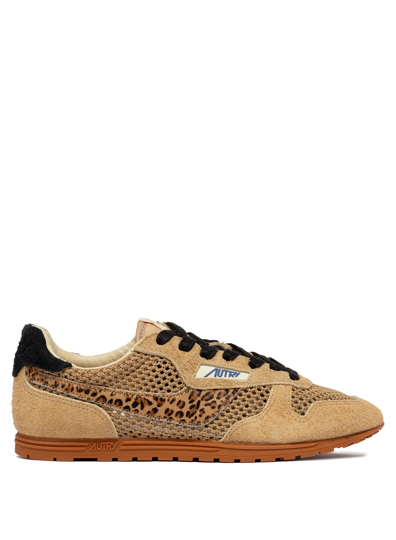 Baskets Windspin Mesh en Daim et Cuir - Léopard et Noir