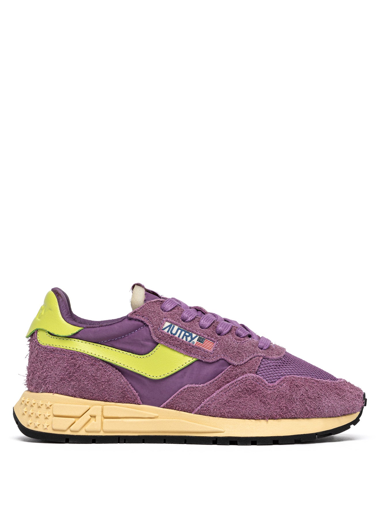 Baskets Reelwind Low en Daim et Cuir - Violet et Vert Pomme