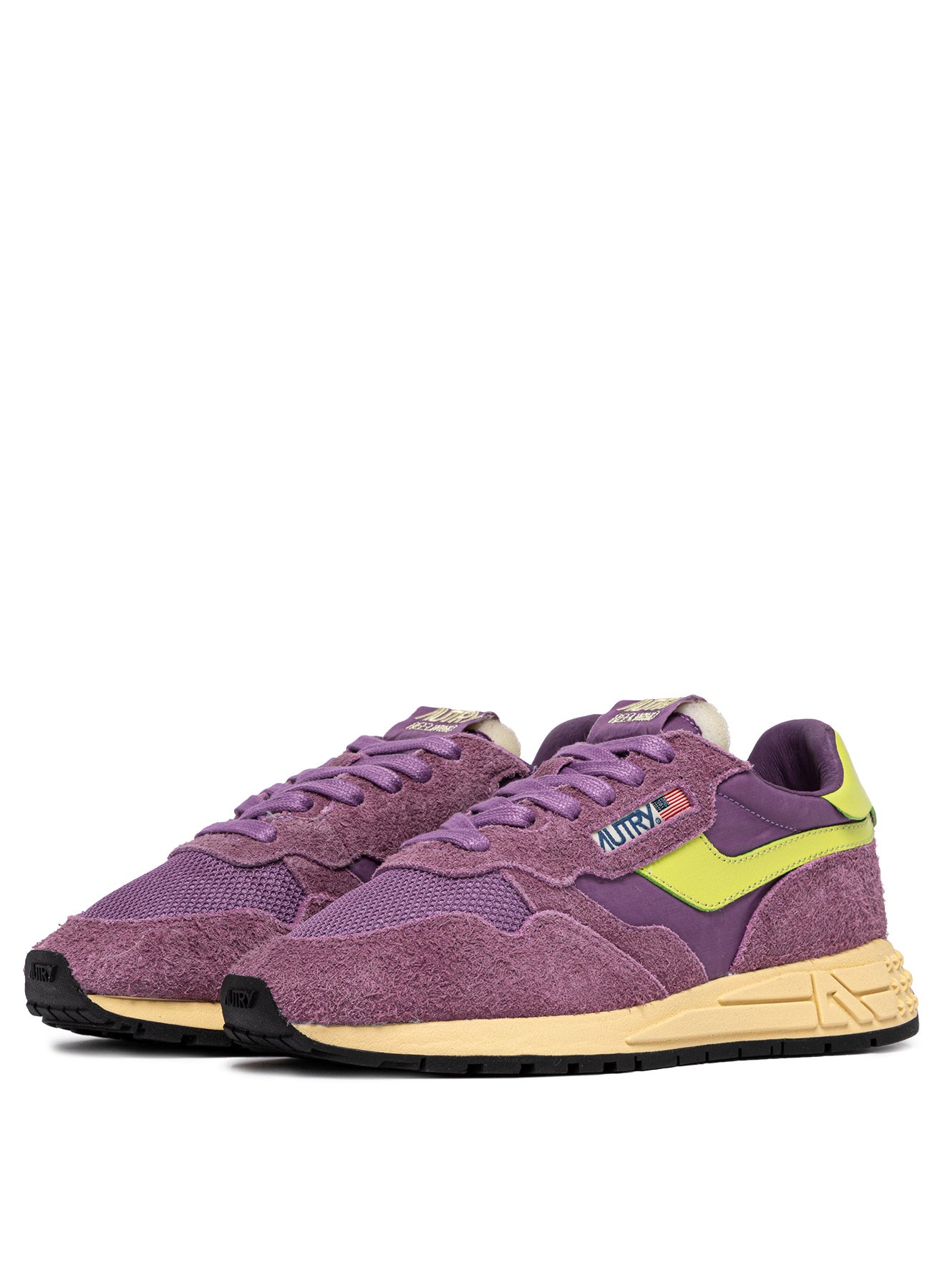 Baskets Reelwind Low en Daim et Cuir - Violet et Vert Pomme