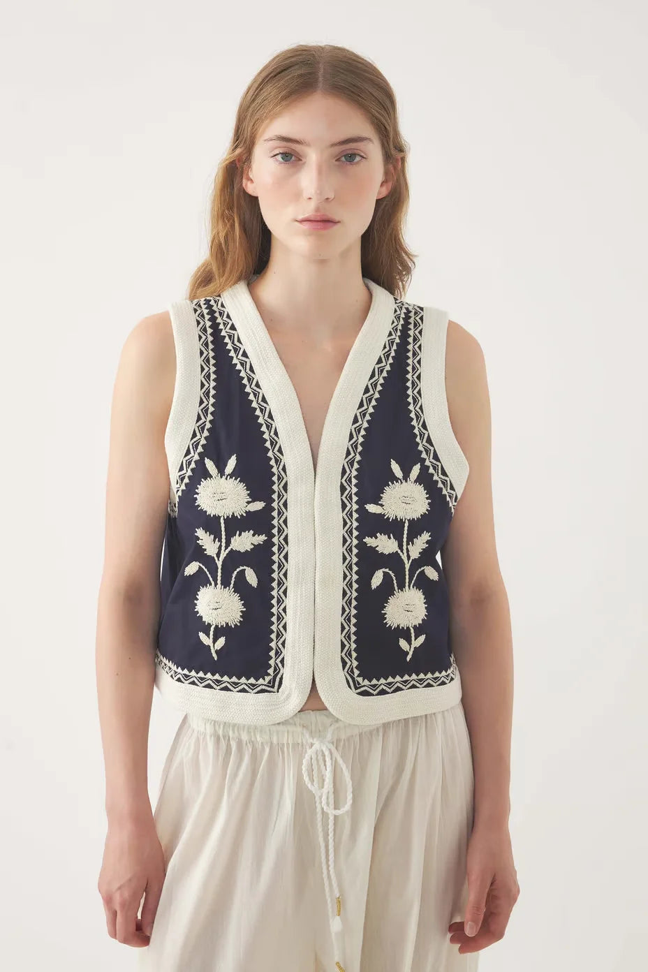 Gilet brodé Winna - Navy