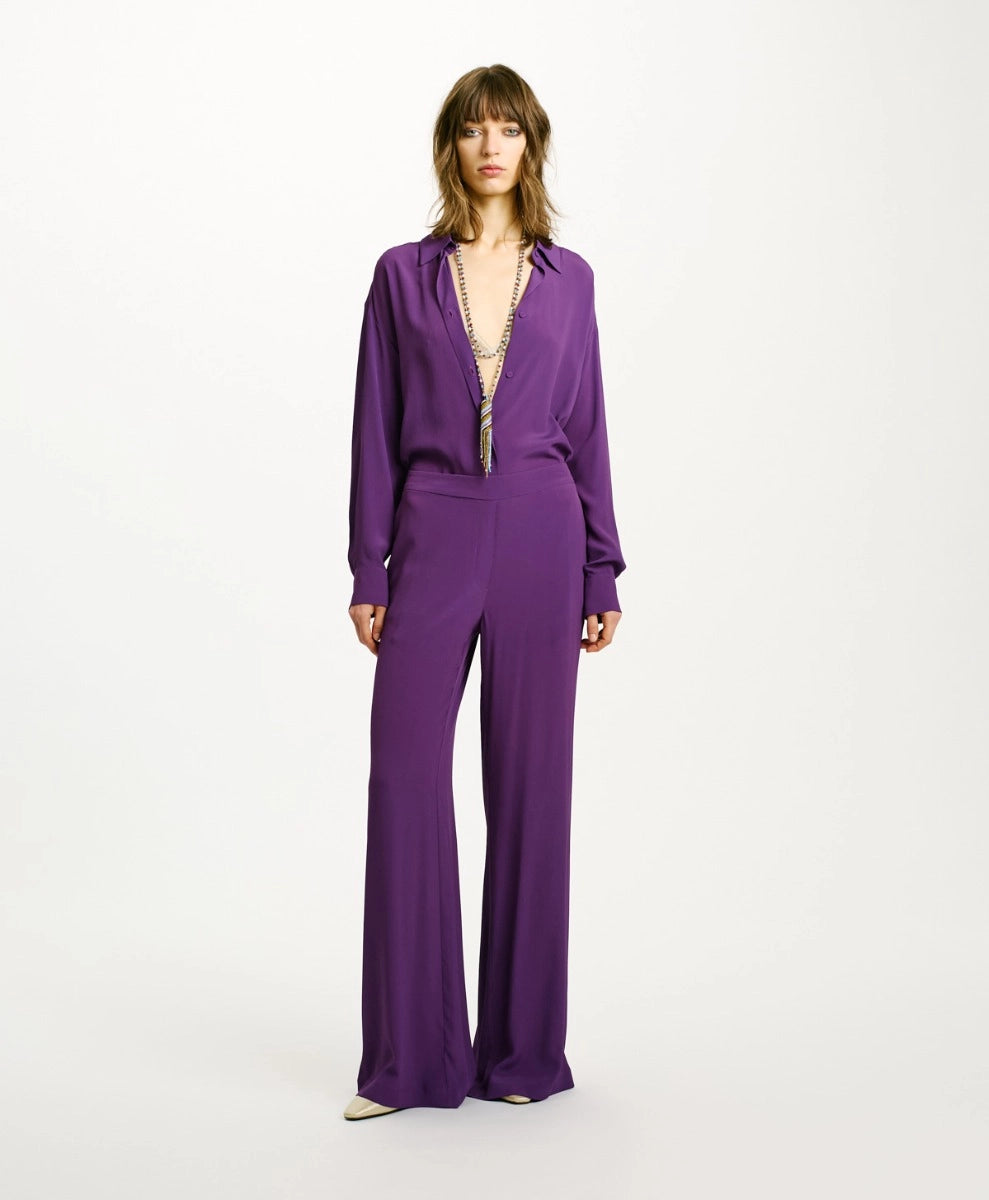 Pantalon Marajo en Acétate de Soie - Violet