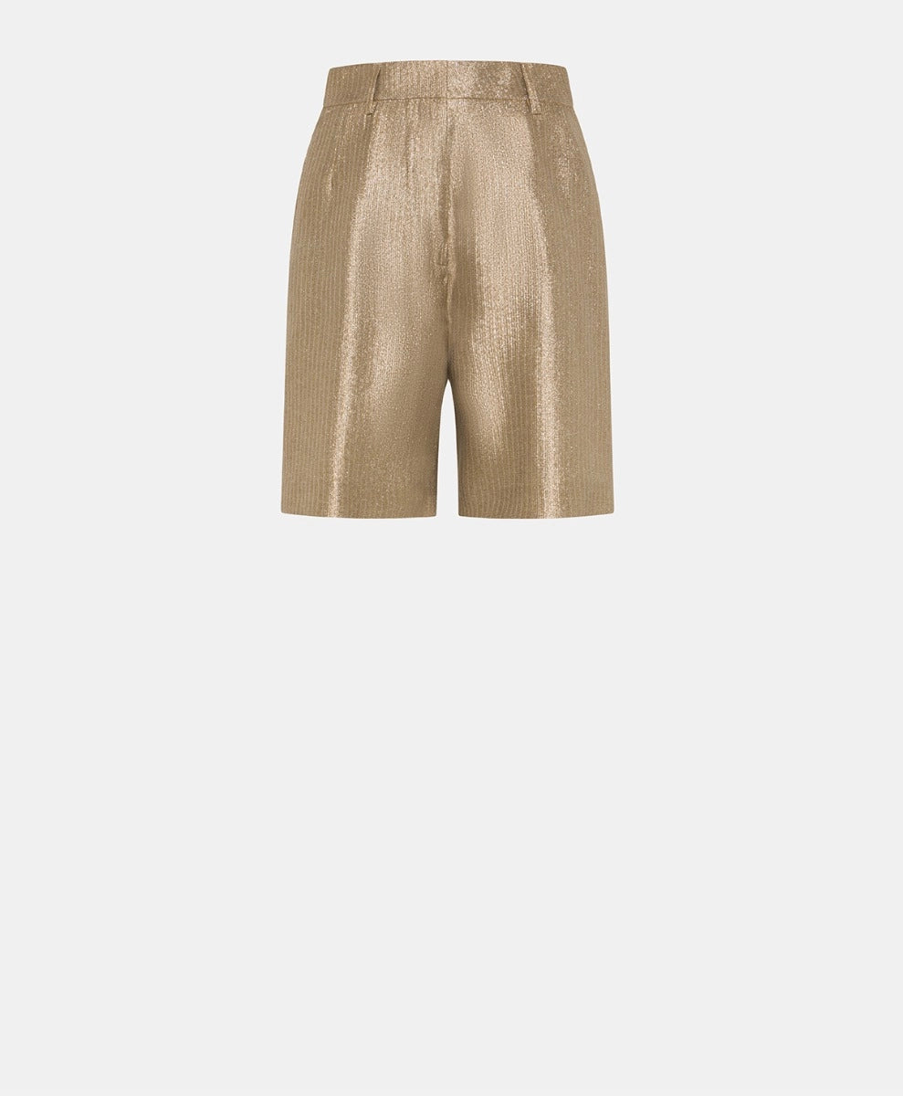 Shorts Pao en Natte Lurex - Or/Argent