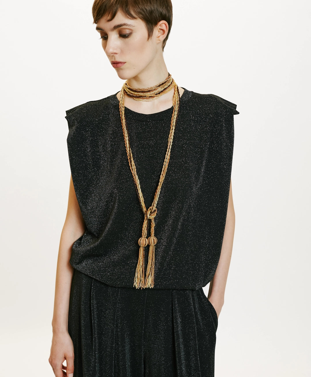 Tshirt Enna en Jersey Lurex - Noir