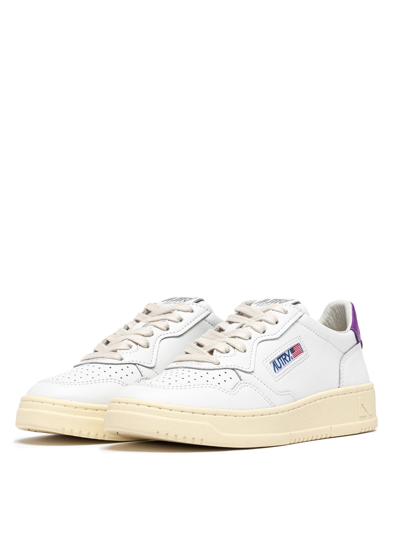 Baskets Medalist Low en Cuir - Blanc et Fraise