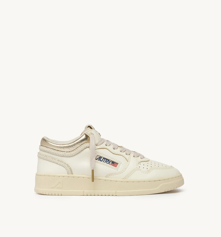 Baskets Med-Way en Cuir - Marshmallow et Platine