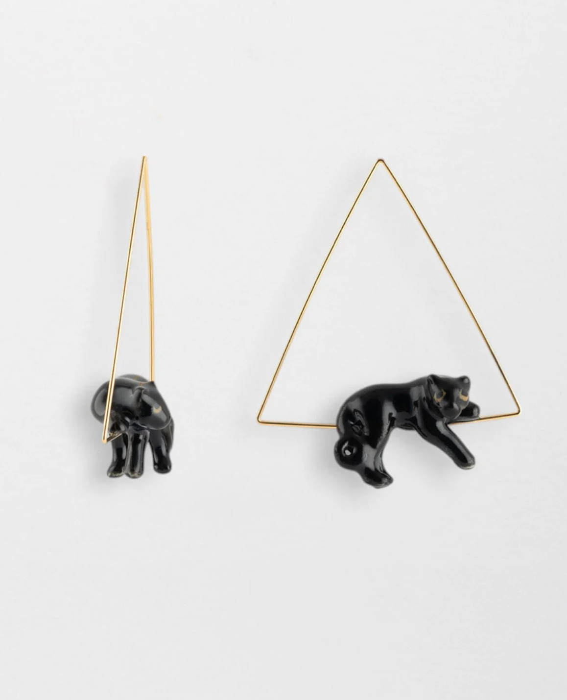 Créoles triangle - Panthère noire