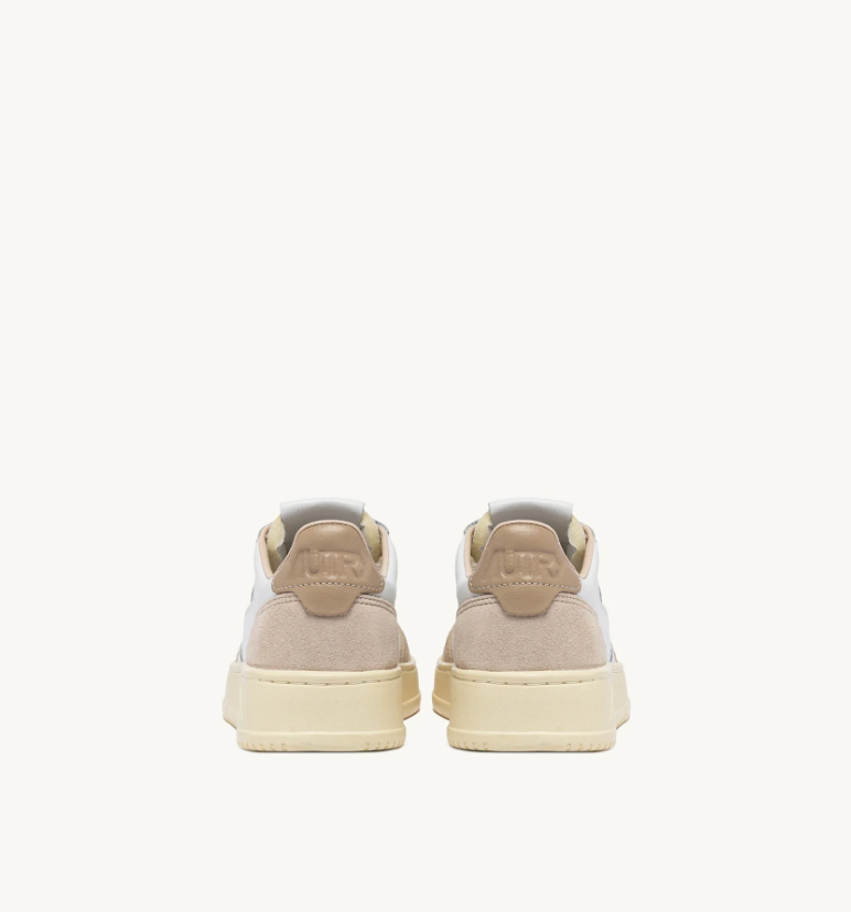 Baskets Medalist Low en Cuir et Daim - Blanc et Beige