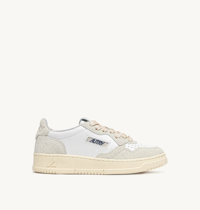 Baskets Medalist Low en Cuir - Blanc et Paillettes