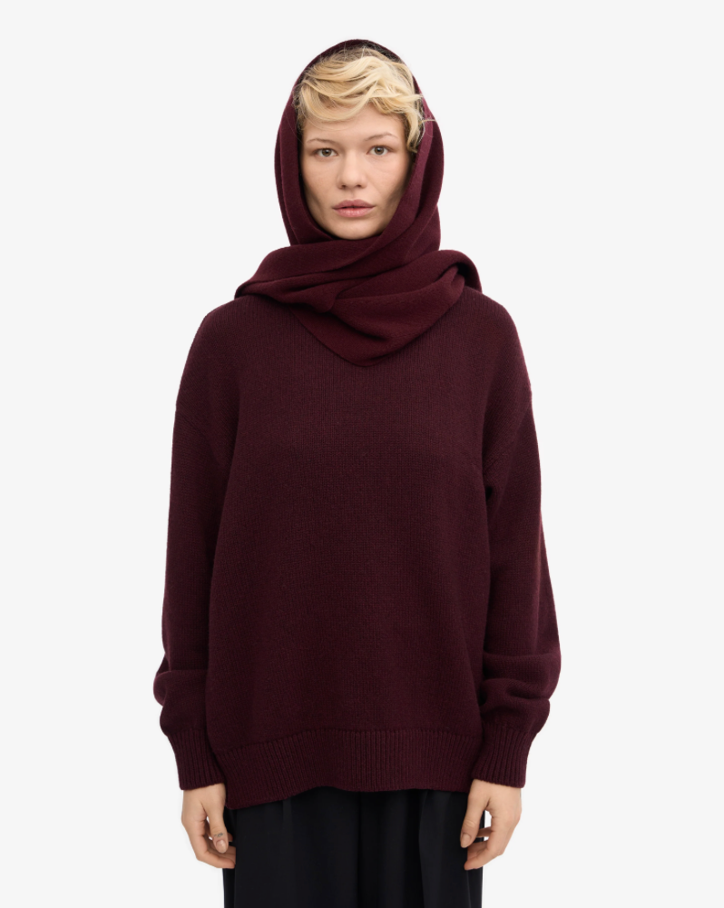 Écharpe en Laine Mérinos - Oxblood Red