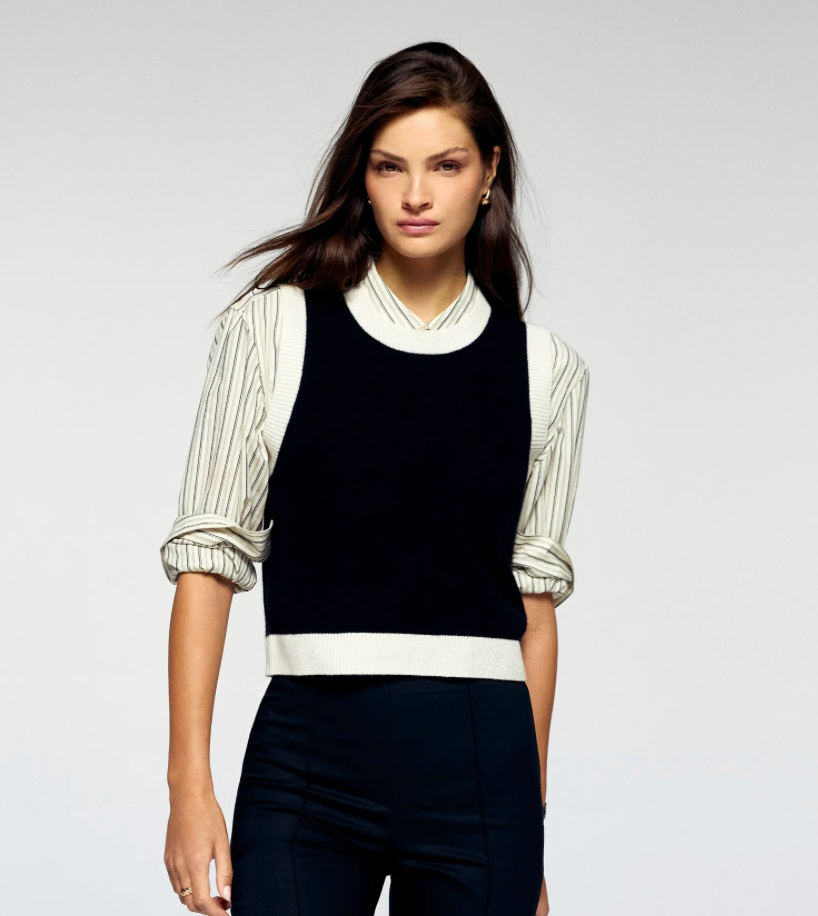 Pull Sans Manches - Noir et Blanc