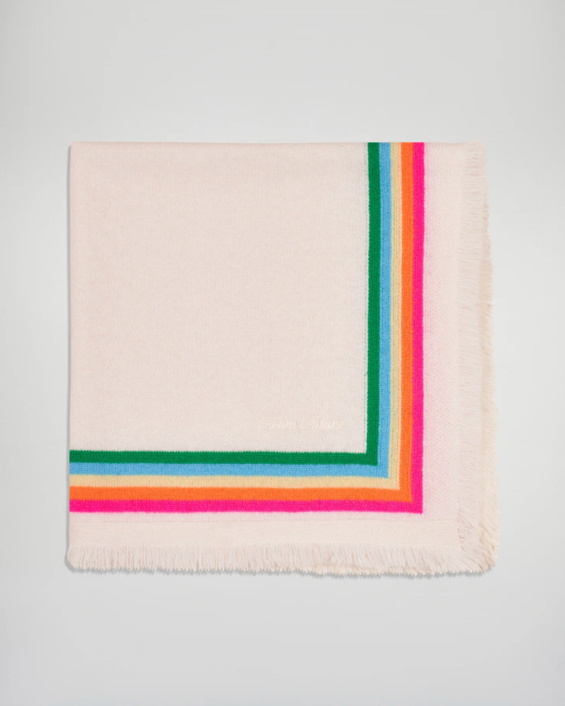 Foulard Bandes Multicolores - Écru