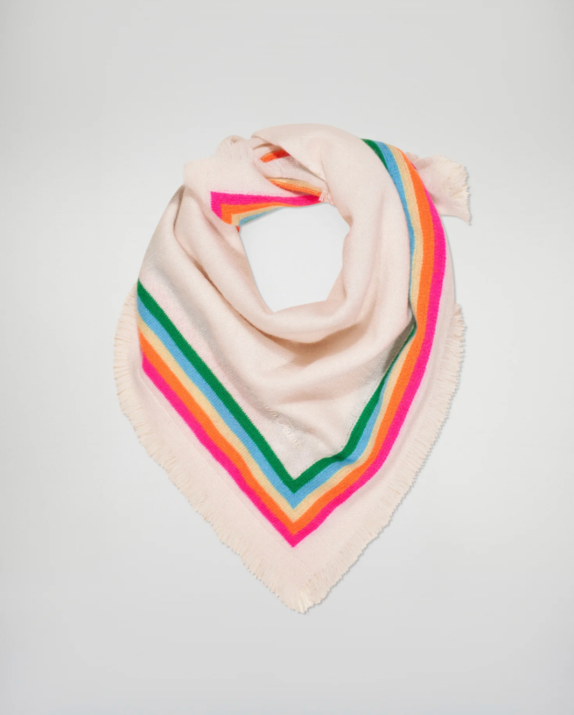 Foulard Bandes Multicolores - Écru