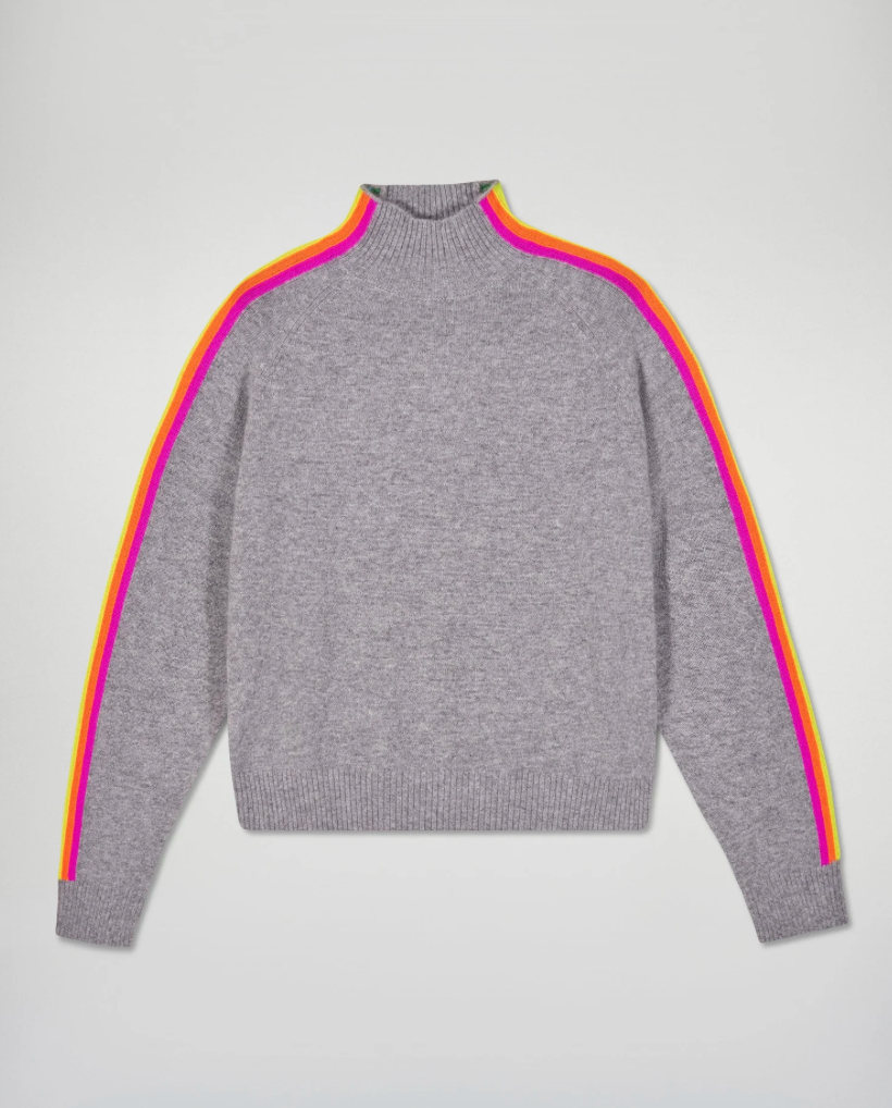 Pull Col Montant - Gris Chiné Foncé