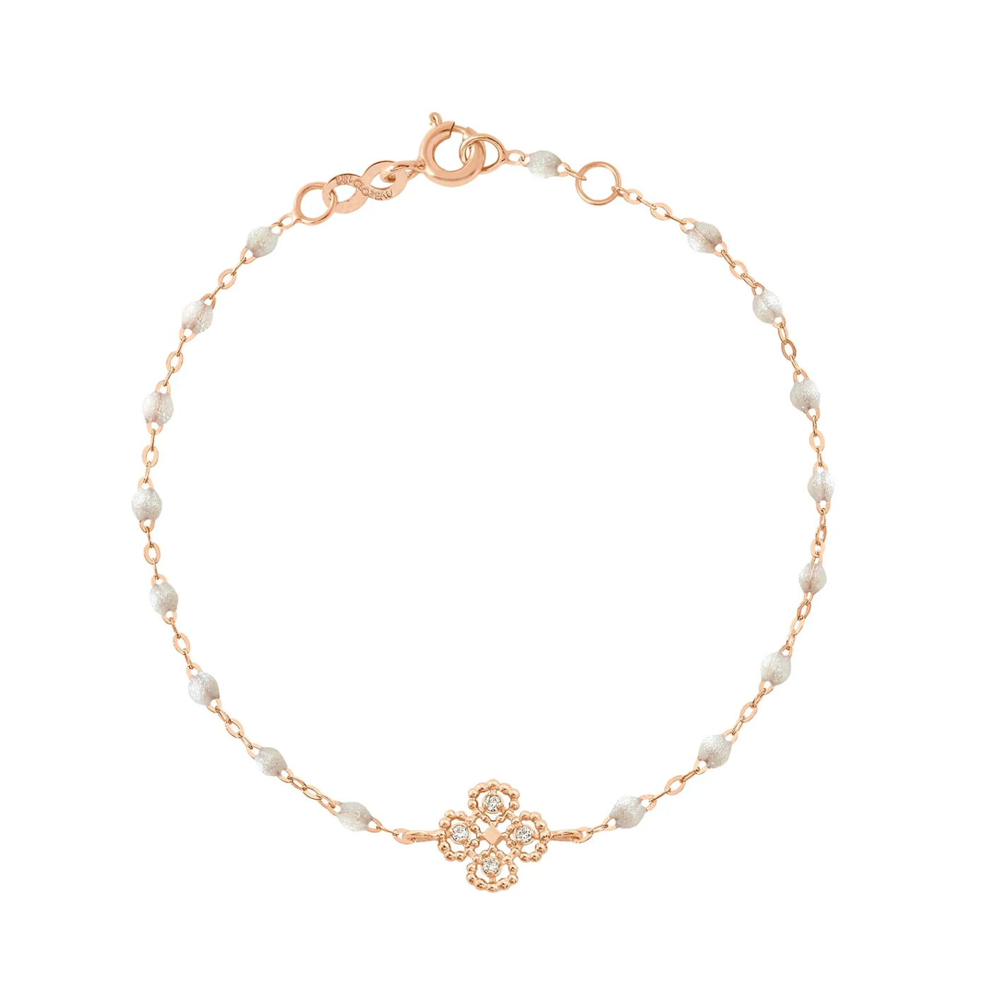 Bracelet Classique Gigi Or Rose - Opale Trèfle Diamants