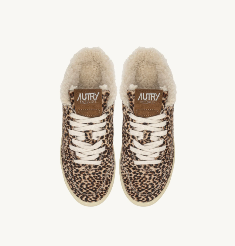 Baskets Medalist Mule Effet Poney- Léopard et Shearling