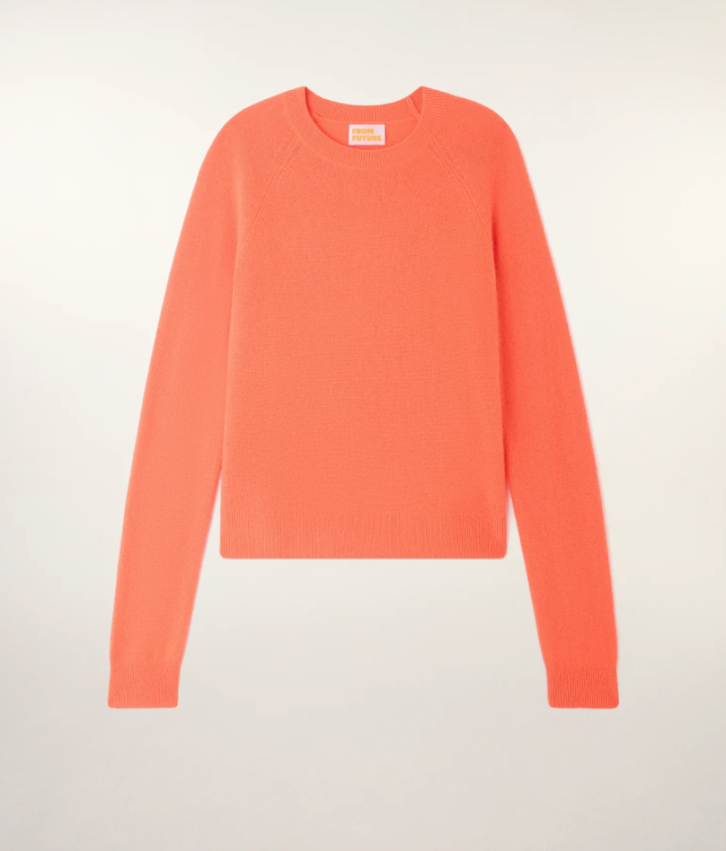 Pull Col Rond Cachemire - Fire Orange