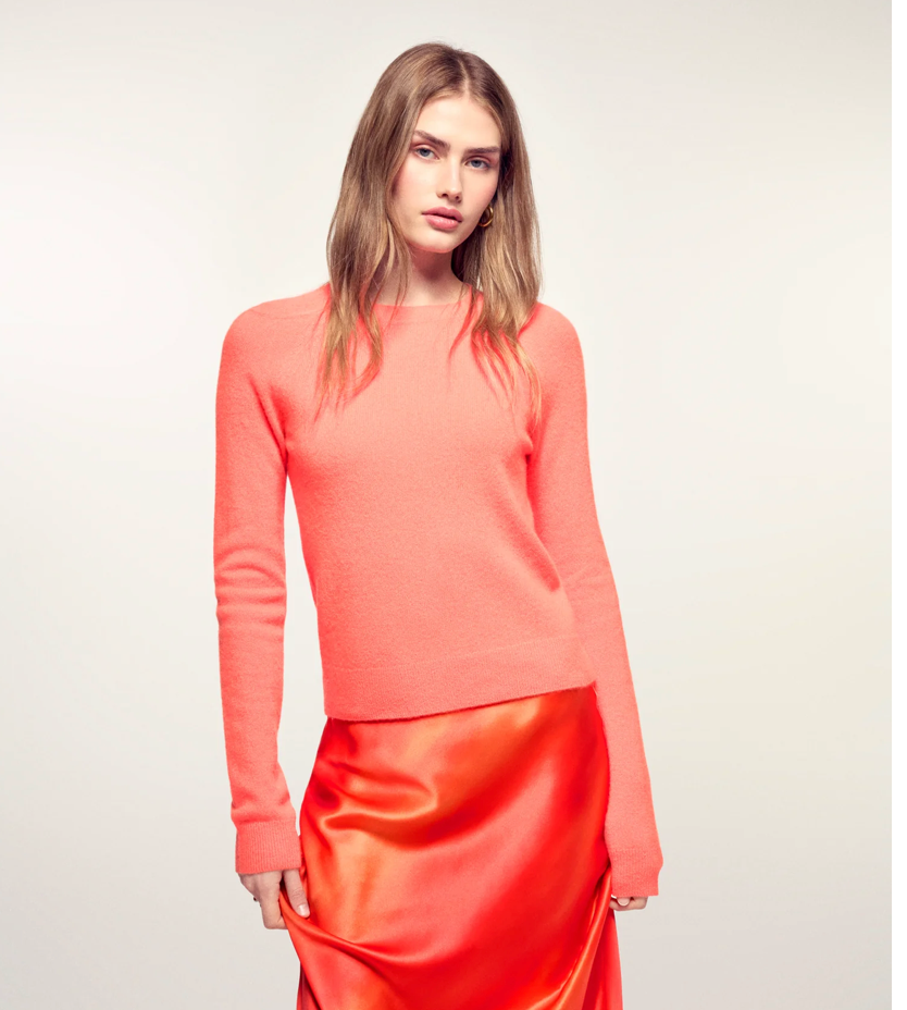 Pull Col Rond Cachemire - Fire Orange