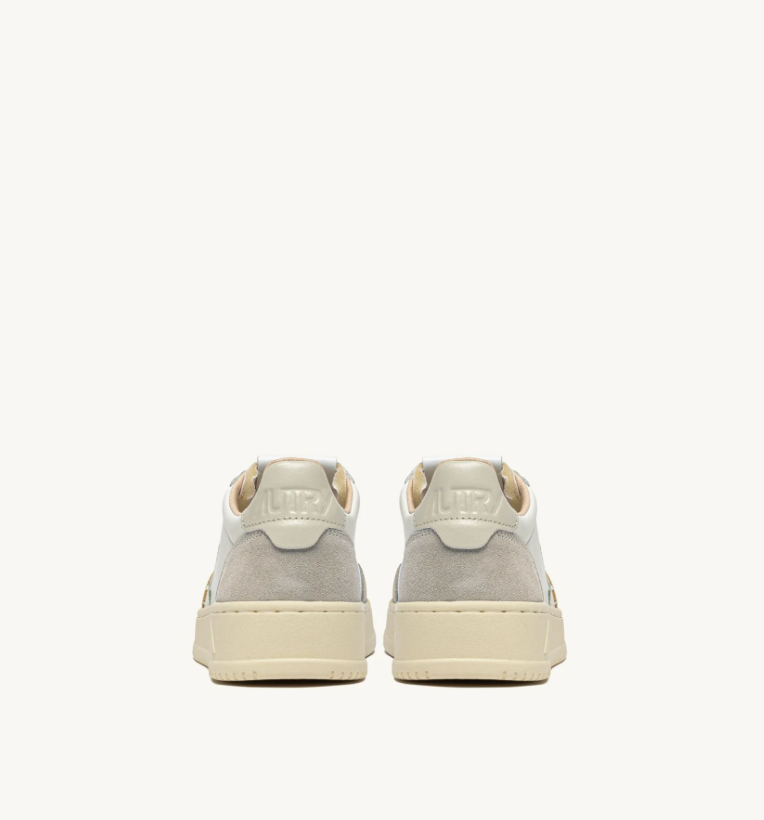 Baskets Medalist Low en Cuir et Daim - Blanc et Pelican