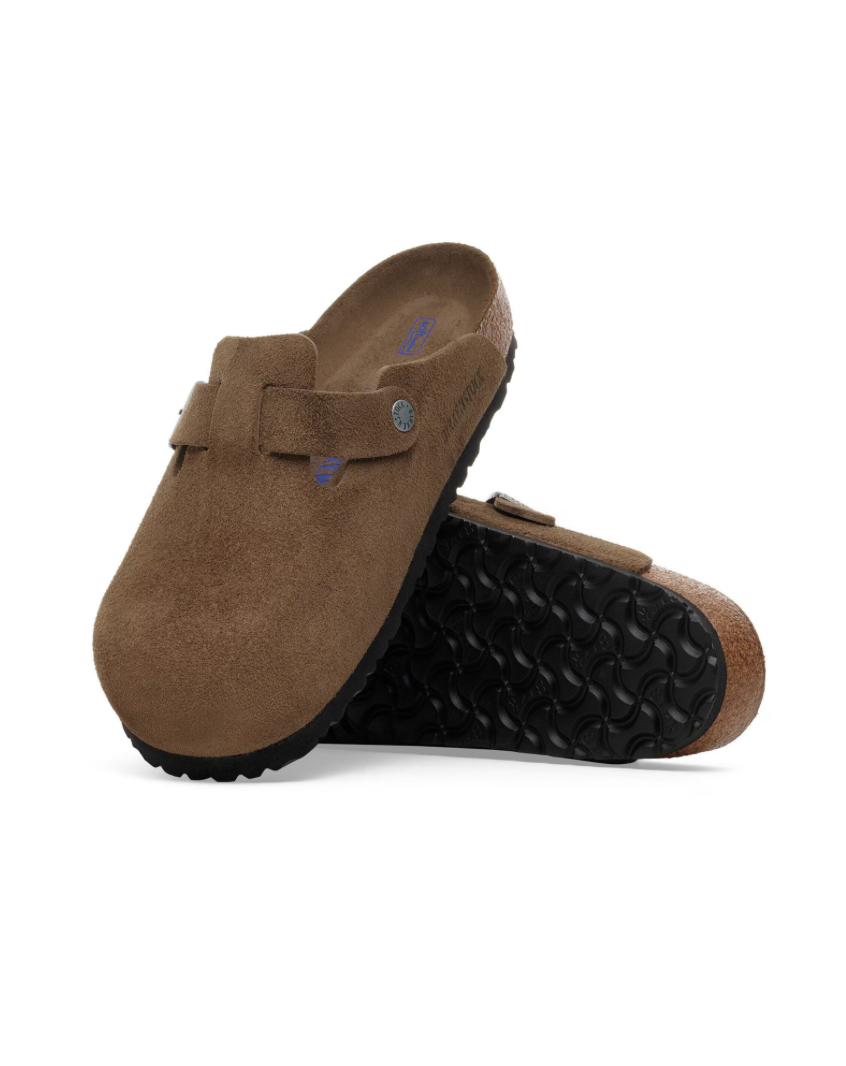 Boston Soft Footbed Suede Leather - Dark Tea