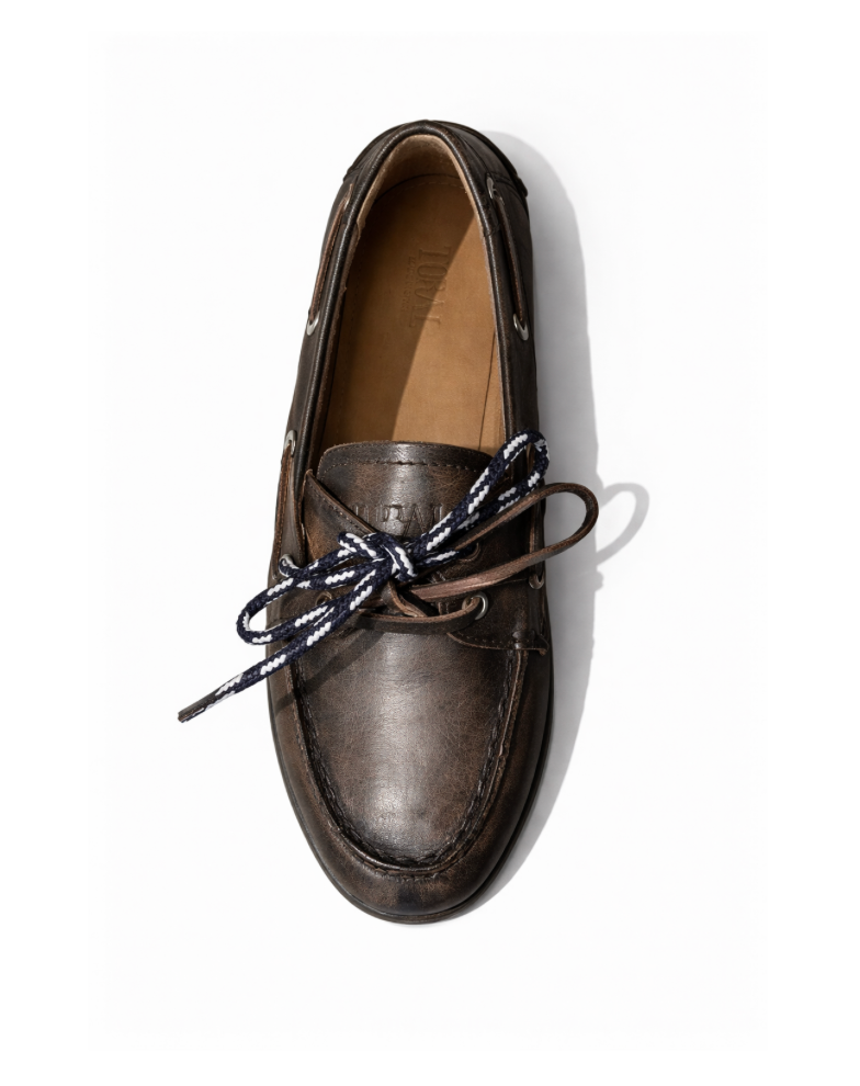 Mocassins Nahua Cuir - Dark Taupe Grey