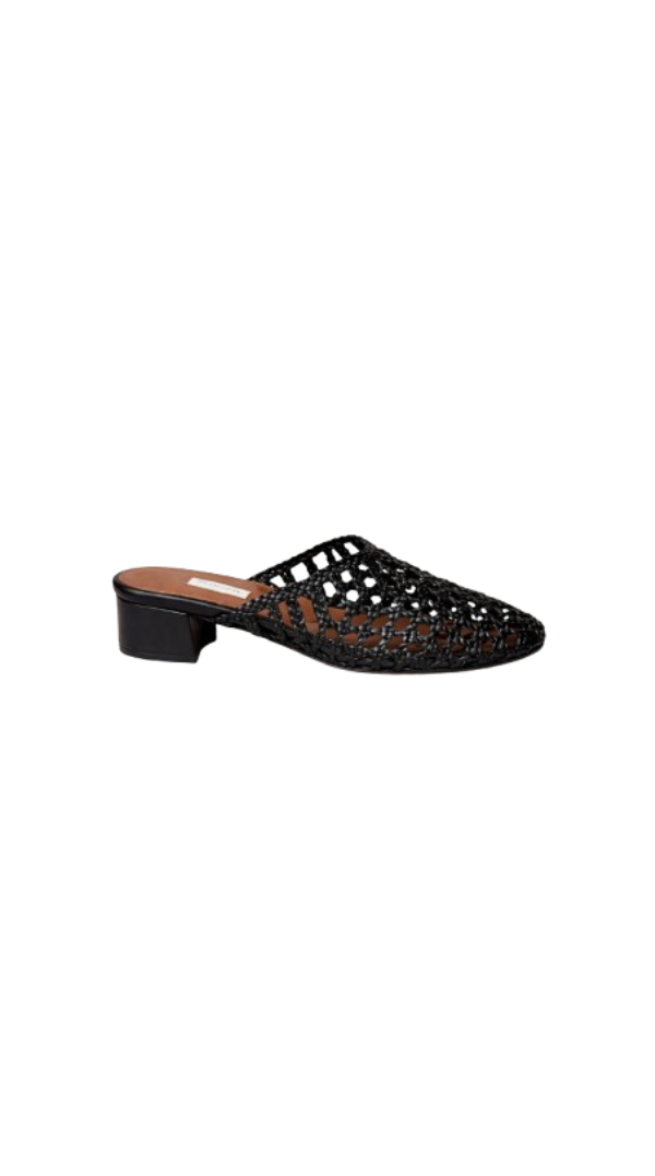Mules à Talons Tréssées - Noir