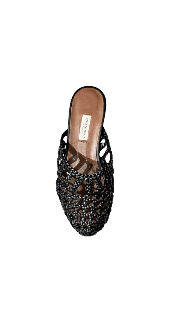 Mules à Talons Tréssées - Noir