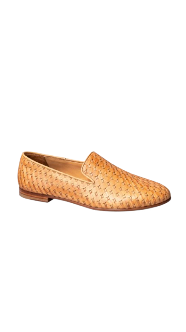 Mocassins en Cuir Tressé - Camel