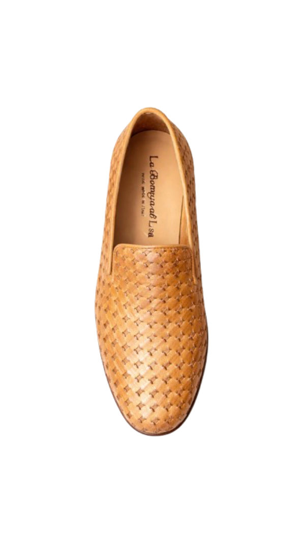 Mocassins en Cuir Tressé - Camel