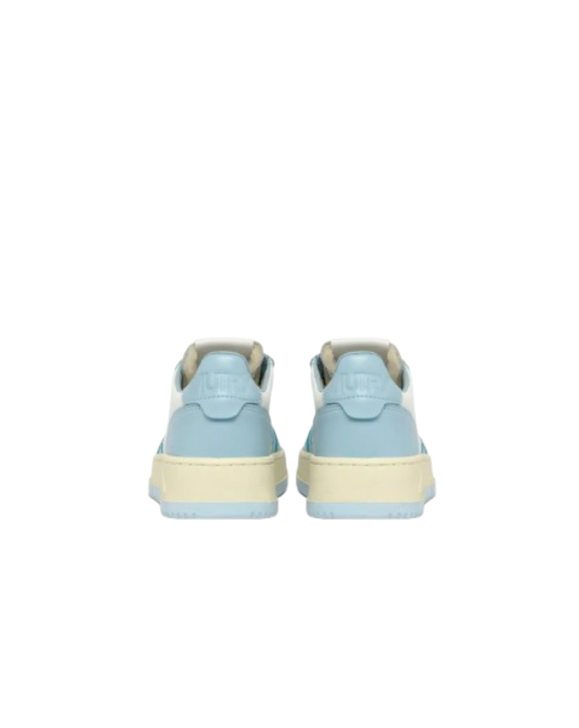 Baskets Medalist Low en Cuir - Blanc et Bleu Ciel