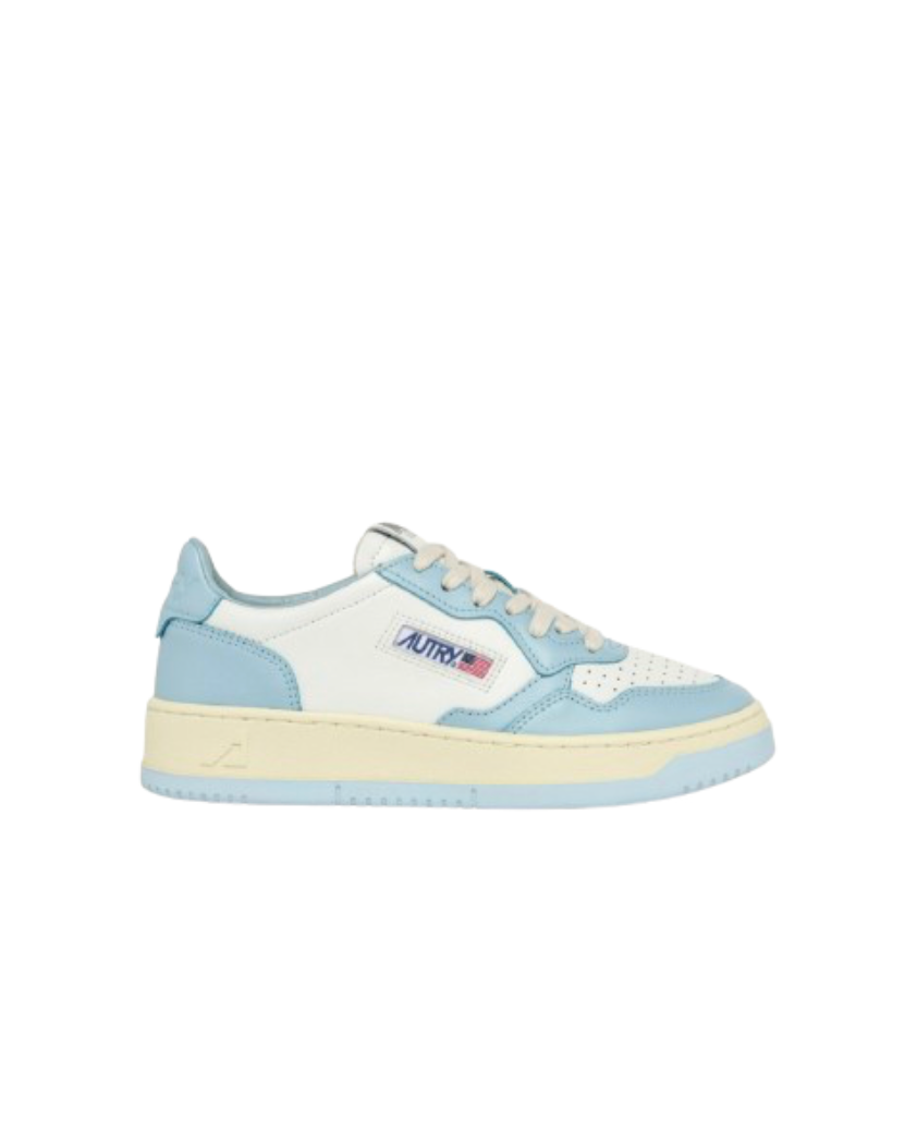 Baskets Medalist Low en Cuir - Blanc et Bleu Ciel