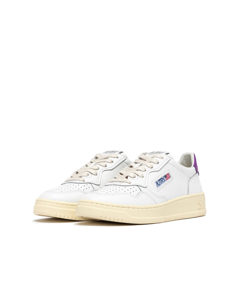 Baskets Medalist Low en Cuir - Blanc et Fraise