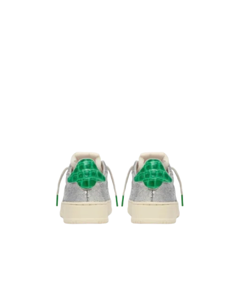 Baskets Dallas Low 'Sparkling' En Paillettes - Argent et Vert