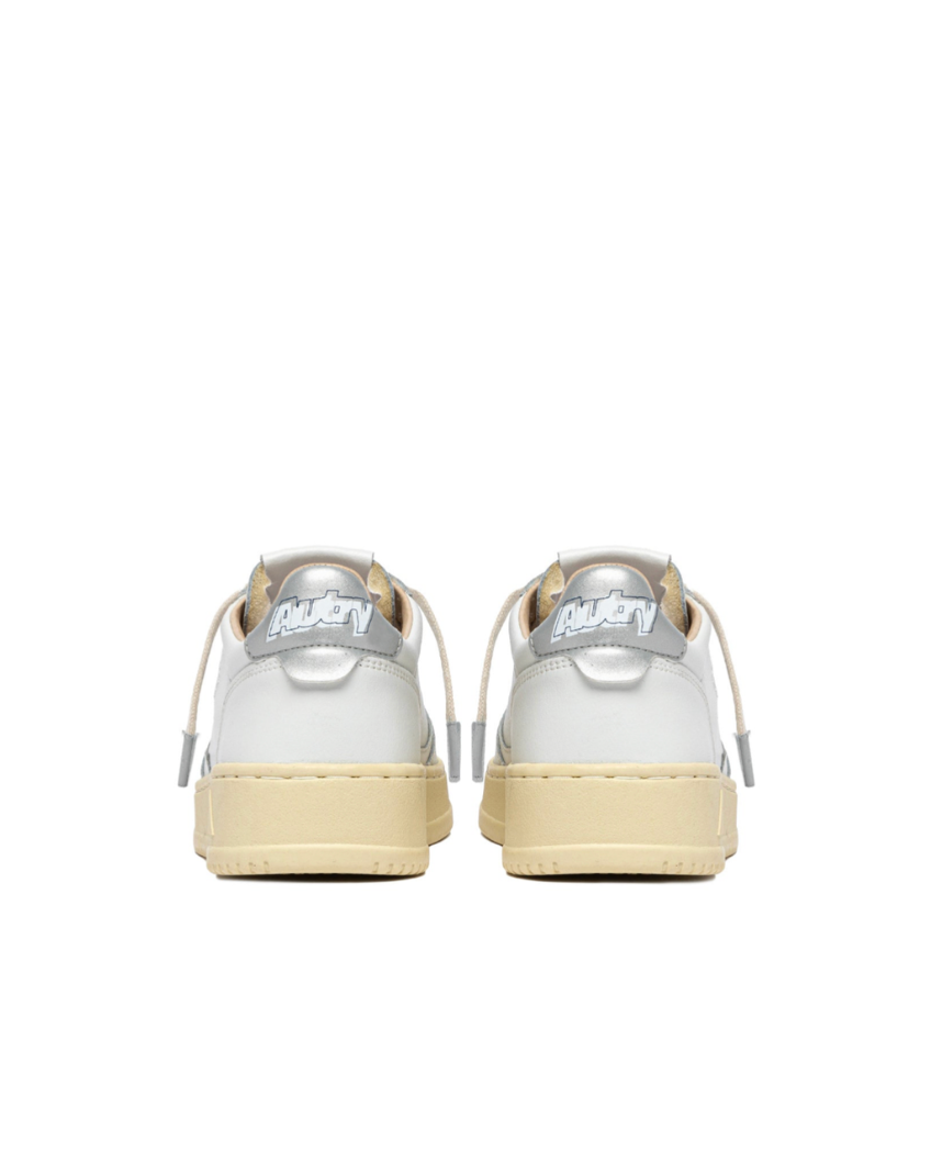 Baskets Medalist Low en Cuir - Blanc et Argenté