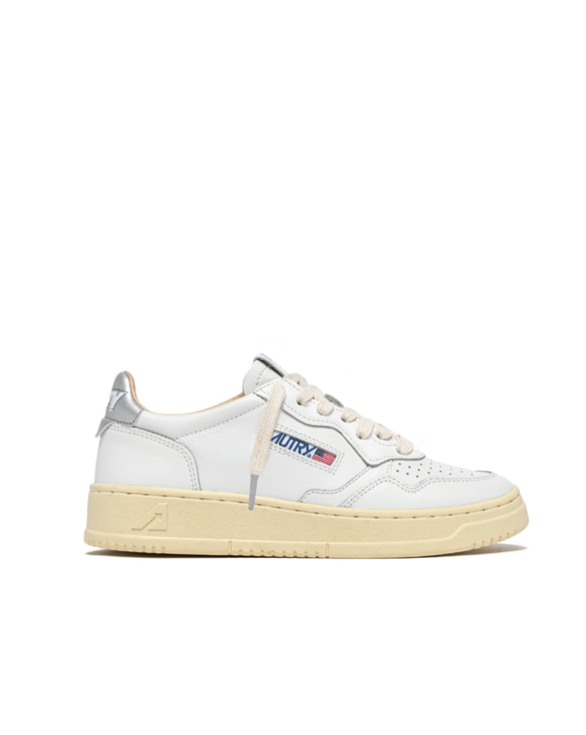 Baskets Medalist Low en Cuir - Blanc et Argenté