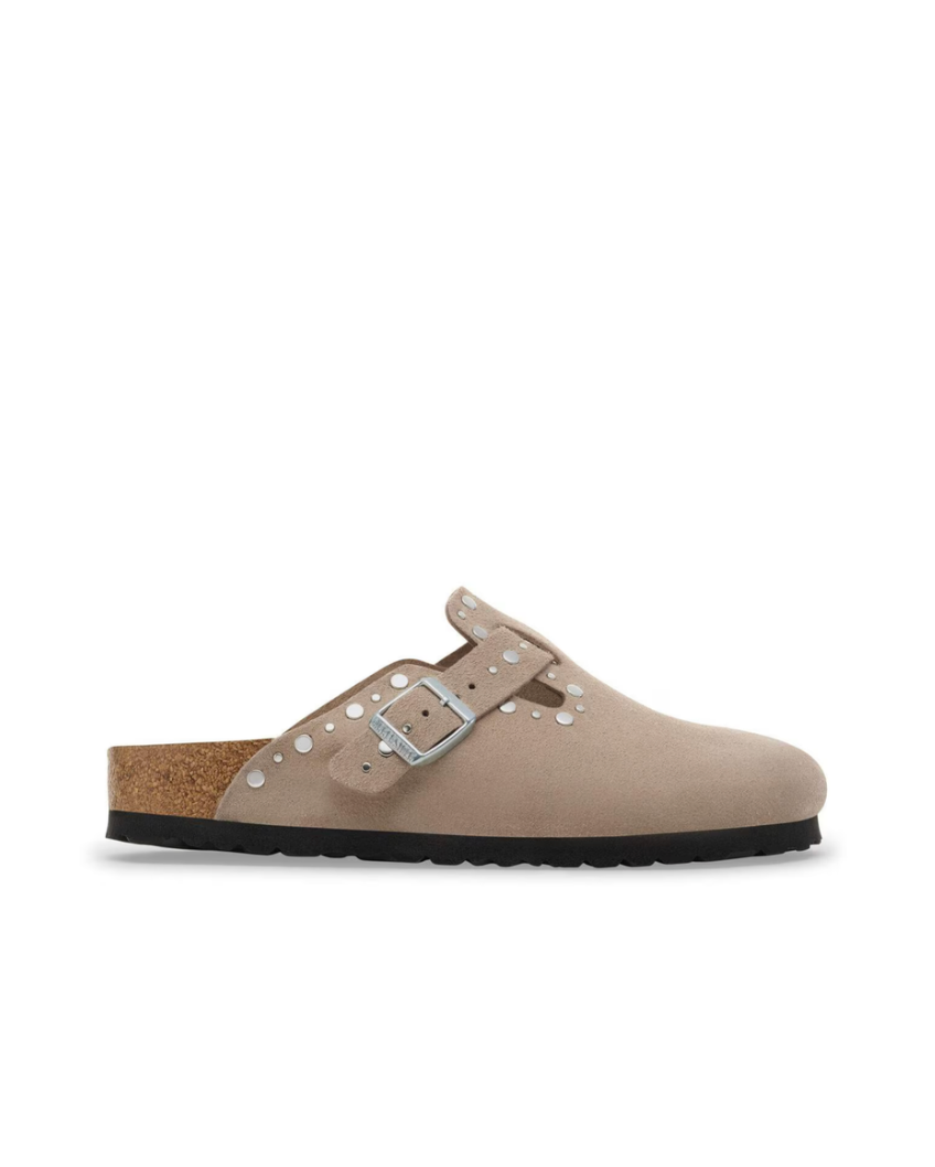 Boston Rivets Suede Leather - Taupe