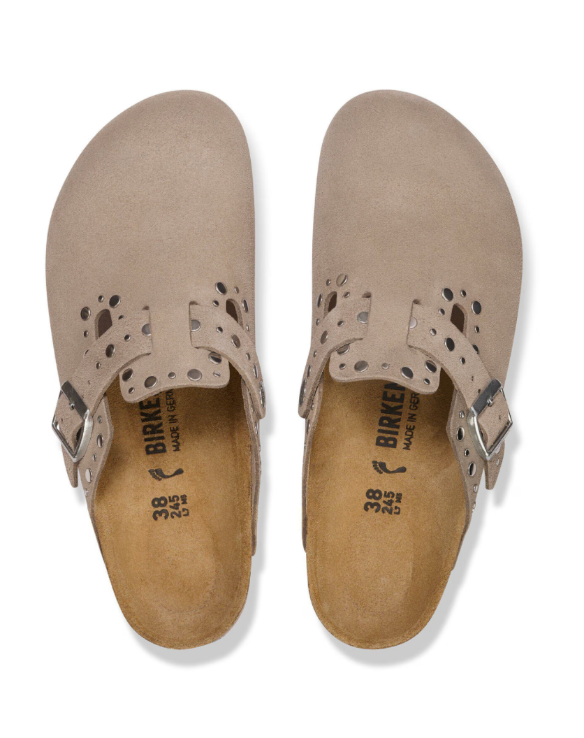 Boston Rivets Suede Leather - Taupe